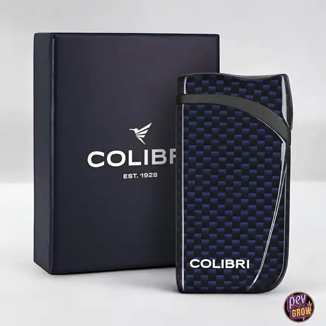 Windproof Turbo Jet Lighter «COLIBRI Falcon II» Angled Flame with Fuel Window Blue Windproof Turbo Jet Lighter «COLIBRI Falcon II» Angled Flame with Fuel Window Blue