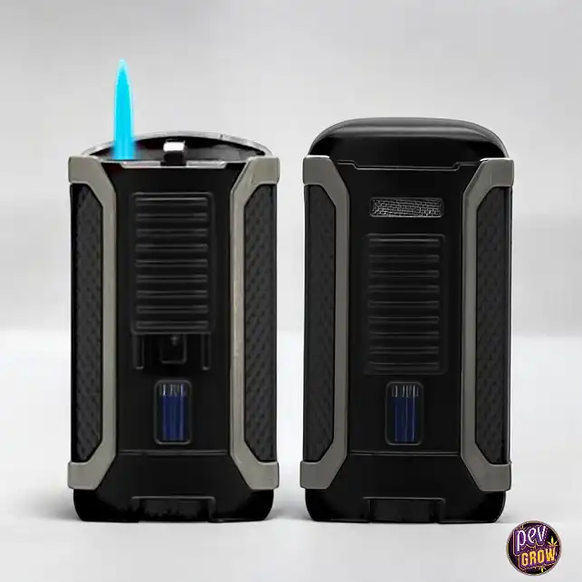 Windproof Turbo Jet Lighter «COLIBRI Apex II» Black with Fuel Window