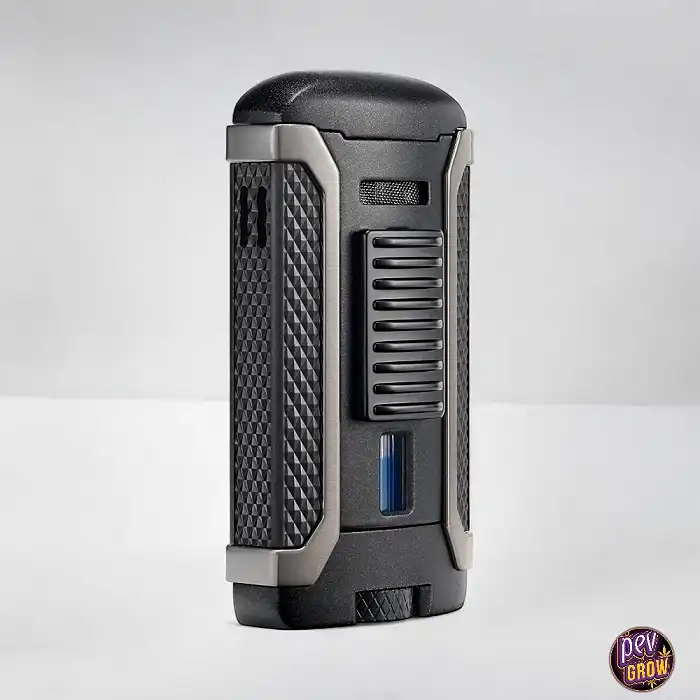 Mechero soplete antiviento turbo jet «COLIBRI Apex II» negro con ventana de combustible