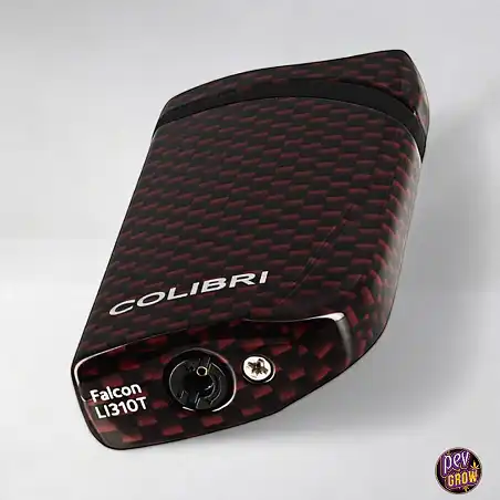 Windproof Turbo Jet Lighter «COLIBRI Falcon II» Angled Flame with Fuel Window Red