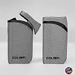 Windproof Turbo Jet Lighter «COLIBRI Falcon II» Angled Flame with Fuel Window Silver