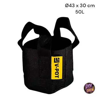 Pot en tissu noir 50L 43x30cm
