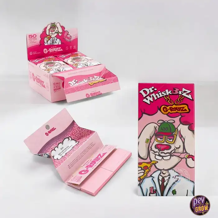 Papel de liar King Slim G-Rollz Dr. Whisk3rz Tips+Tray (50 hojas +50 filtros+bandeja)