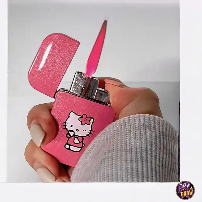 Sturmfeuerzeuge Hello Kitty Rosa mit Glitzer