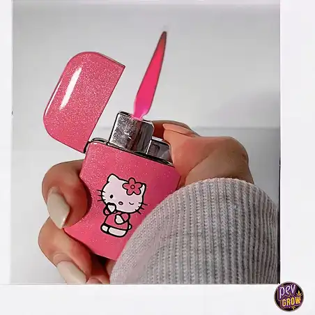 Windproof Lighter Hello Kitty Pink with Glitter
