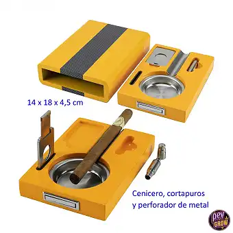 Cendrier jaune/carbone avec...