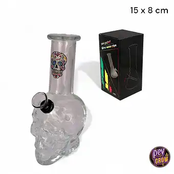 Mini Bong en Verre Crâne 15 cm
