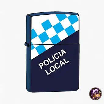 Benzinfeuerzeug Polizei Blau