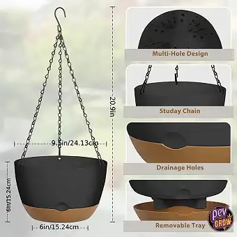2 Pots Suspendus Noirs...