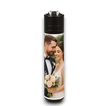 Custom Clipper lighter with full-color design and brand logo.
