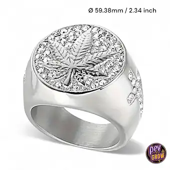 Hip-Hop Ring Marihuana Blatt