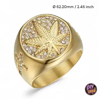 Bague Hip-hop de feuille de...