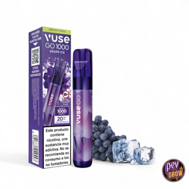 Vuse Go 1000 Grape Ice : Puff jetable 20mg | Pevgrow