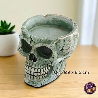 Green Resin Skull Ashtray 9 cm
