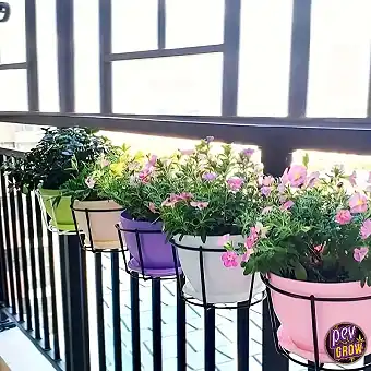 5 Metal Balcony Flower Pot...