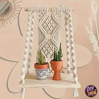 Étagère blanche en macramé...