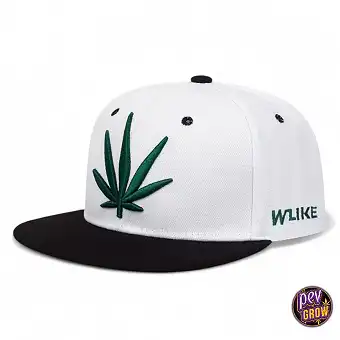 Gorra de hoja marihuana blanca