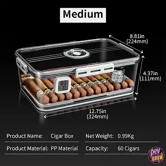 Caixa Humidor de Madeira e...