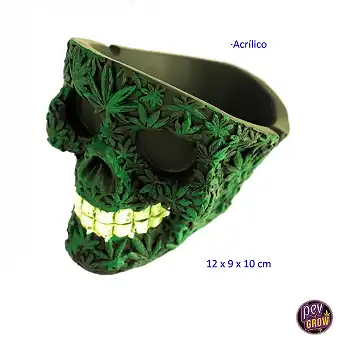 Cendrier Skull Weed 12x9x10 cm