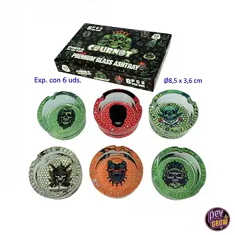 Skull Glass Ashtray Display...