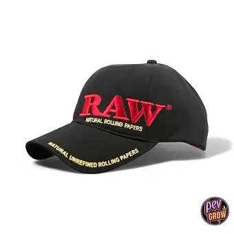 RAW svart og raud brodert...
