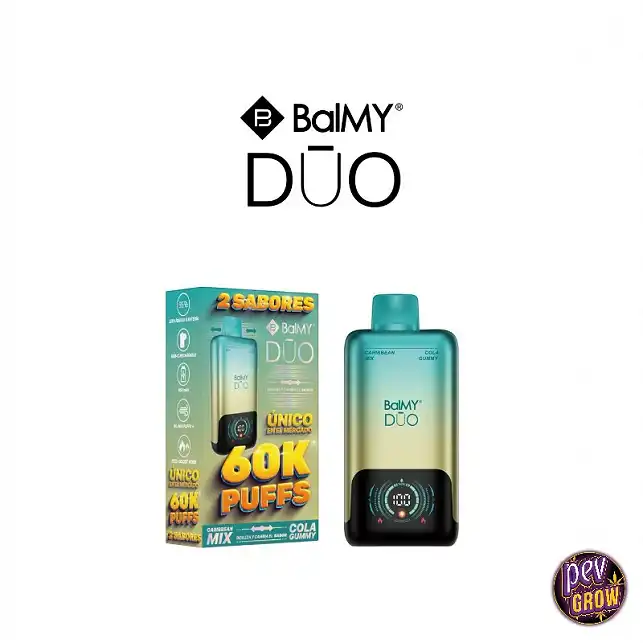 Balmy DŪO 60.000 puffs Caribbean Mix & Cola Gummy 0mg vape