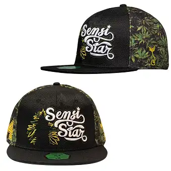 Svart cannabisblad keps –...