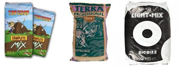 Complet Mix de Top Crop, Canna Terra Profesional Plus de Canna y el Light Mix de Biobizz