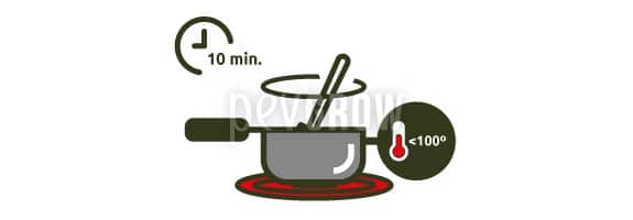 Maintain a medium heat for about 10 minutes.