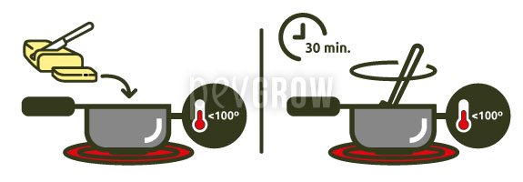 Ajouter le beurre et remuer pendant environ 30 minutes.