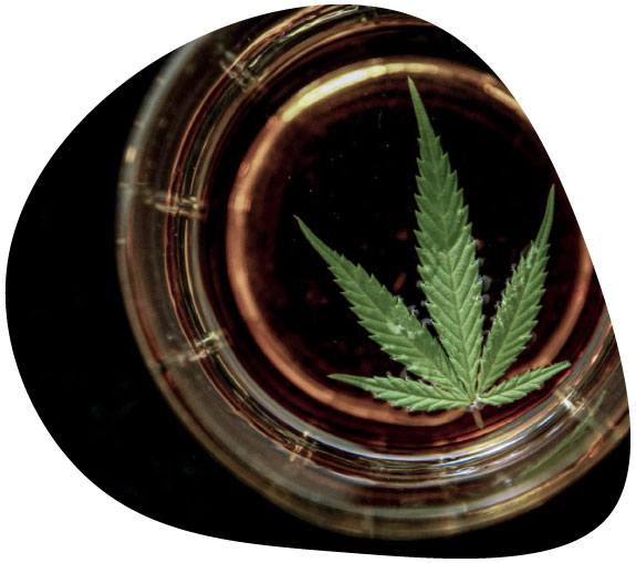 Image montrant un verre de liqueur de marijuana*.