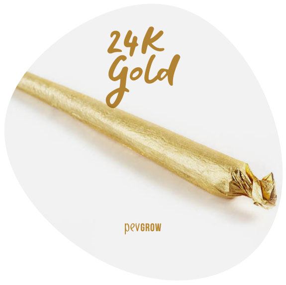 Image of a joint rolled with 24K Gold Blunt paper*