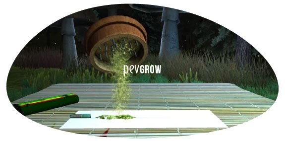 Image showing a grinder dropping chopped weed in the iSmoke: Weed HD game*