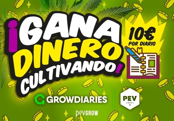 Imagen anunciando cómo ganar 10€ cultivando en growdiaries