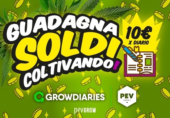 Immagine pubblicitaria come vincere 10€ coltivando a growdiaries