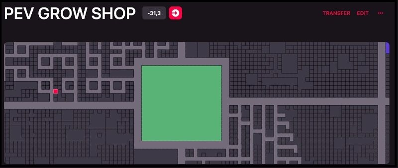 Map Decentraland- Location Pevgrow