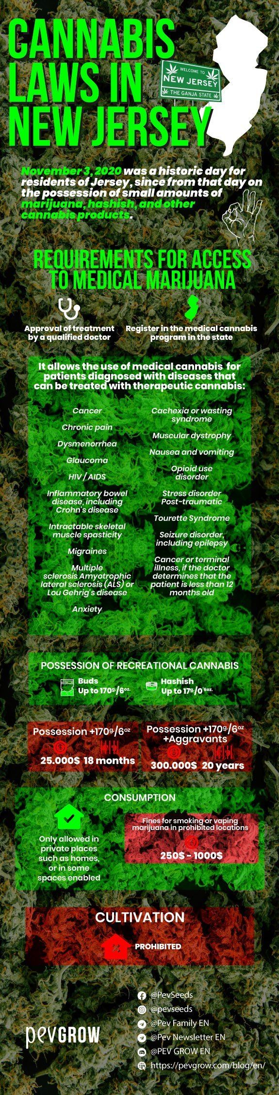 New Jersey's cannabis laws, penalties and permitted uses