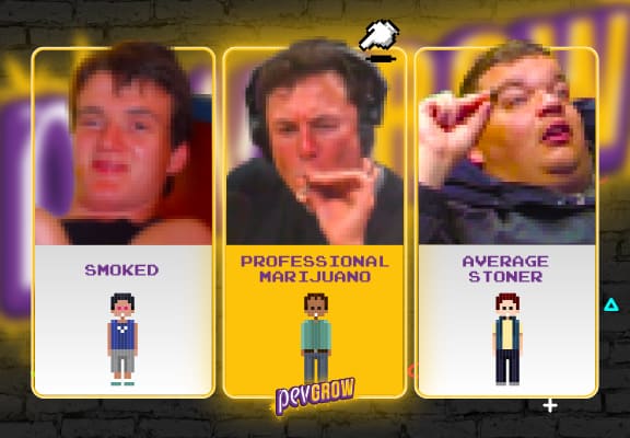 Image of 3 men, different stoner profiles