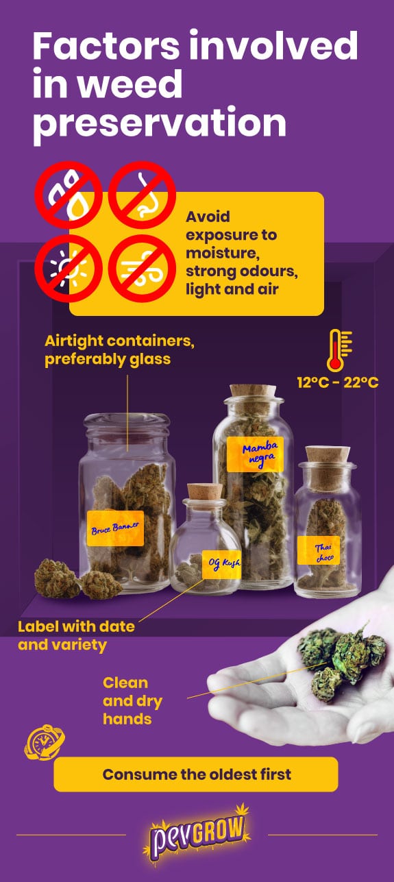 Image summary of factors involved in marijuana preservation