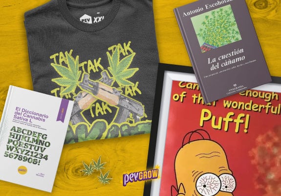 Imagen de varios productos relacionados con la marihuana