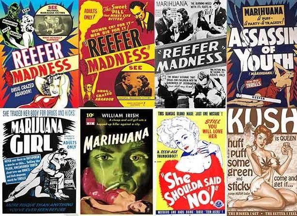 *Carteles represivos contra la marihuana de los años 30 en USA*