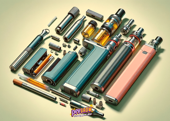 Various vape models on a surface