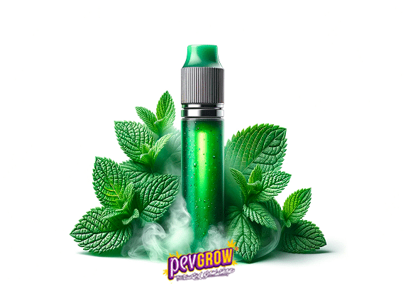 A vape surrounded by mint leaves